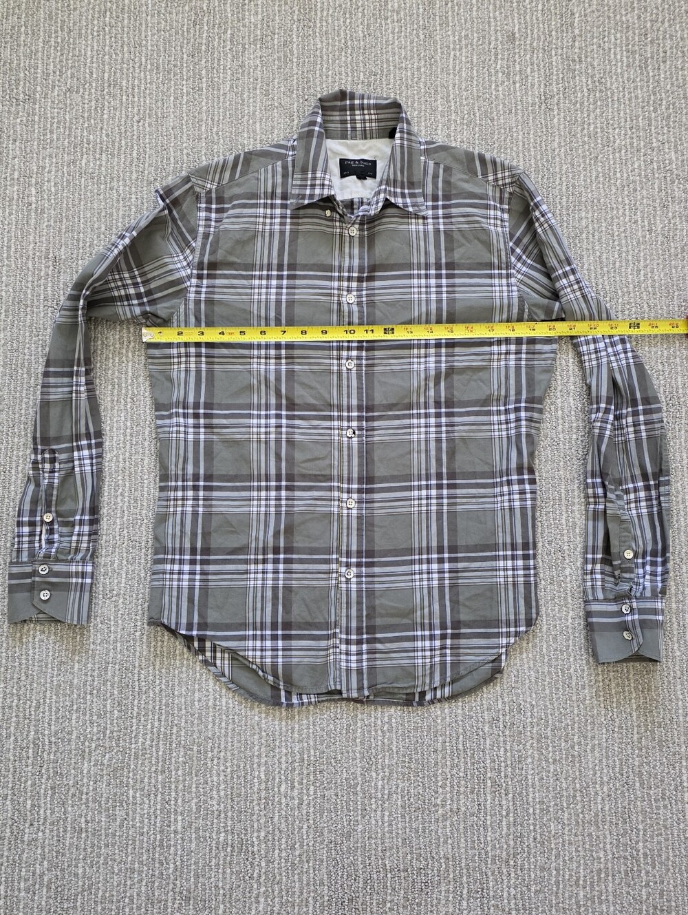 rag & bone Olive and Brown Plaid Button-Down Shirt